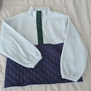 Colorblock Pullover with Green Accents